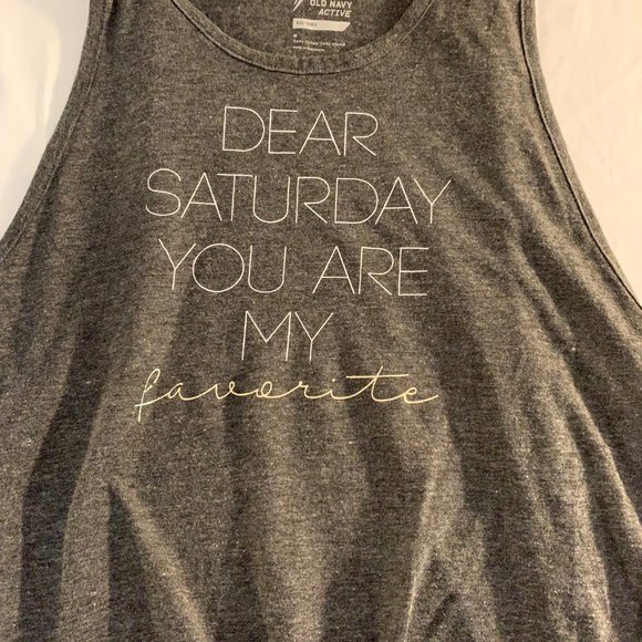 Two Old Navy Gray Tank Tops with Sayings Sizes S/M - Picture 5 of 14